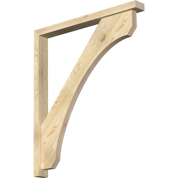 Ekena Millwork Legacy Block Rough Sawn Bracket w/ Offset Brace, Douglas Fir, 4"W x 38"D x 44"H BKT0402X38X44LEC05RDF - main